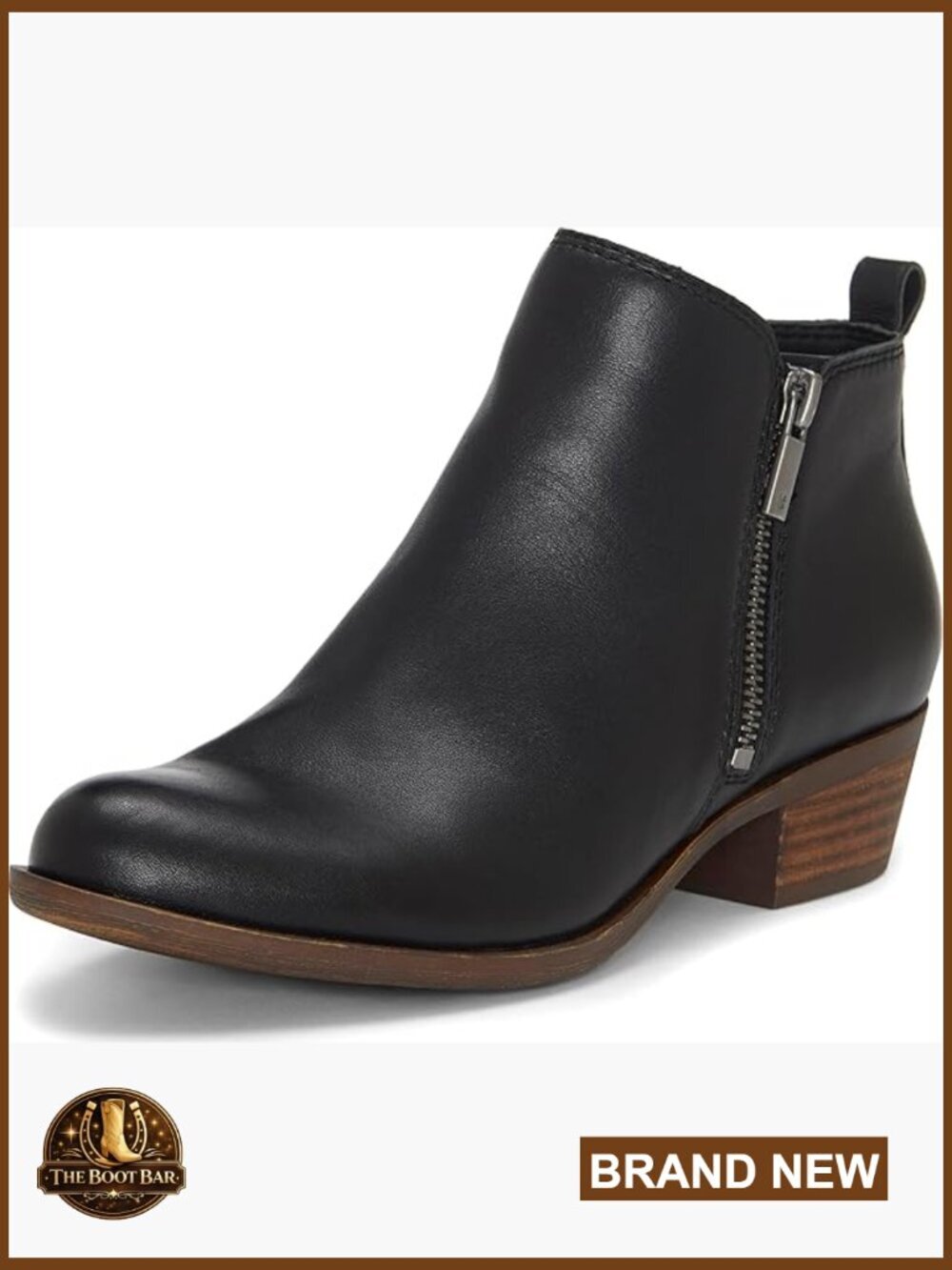 Ankle Booties with Chunky Block Heel and Double Zippers - Women's Size